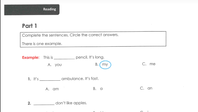 امتحان تحديد مستوى اللغة الانجليزية للصف الخامس